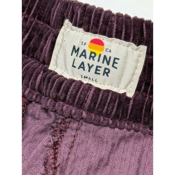 Marine Layer Allison Corduroy Wide Leg Pants Plum Burgundy Wine Small 18473 - Picture 3 of 5